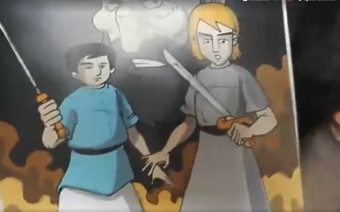 صبية يحملون سيوفاً عليها الدماء: كتاب سوري يحرِّض الأطفال على سفك الدماء داخل معرض تونس للكتاب