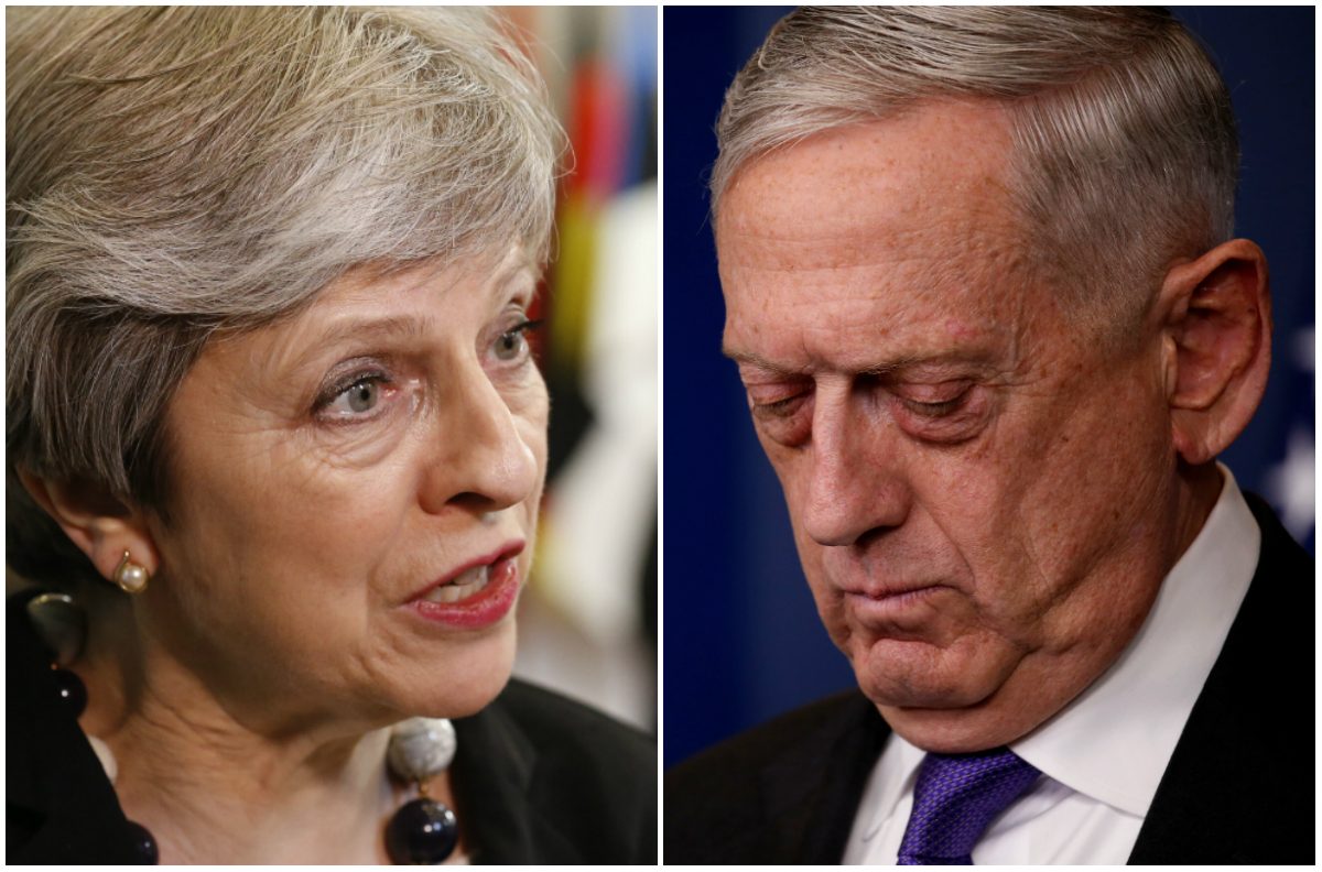 ماي: نحن واضحون ومحاسبة الأسد ضرورة.. وزير الدفاع الأميركي: لا يُستبعد “أي شيء” بعد هجوم دوما