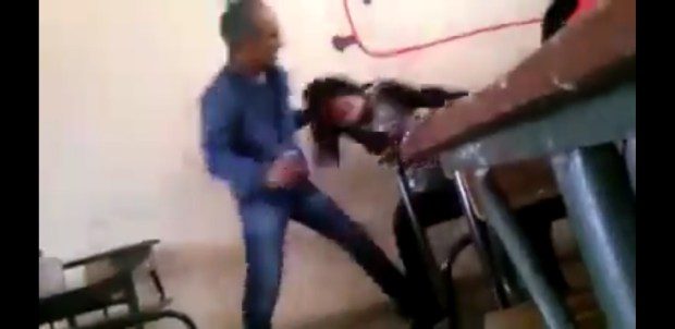 فيديو لأستاذ مغربي يضرب تلميذته بطريقة وحشية ويهينها.. والشرطة تتدخل