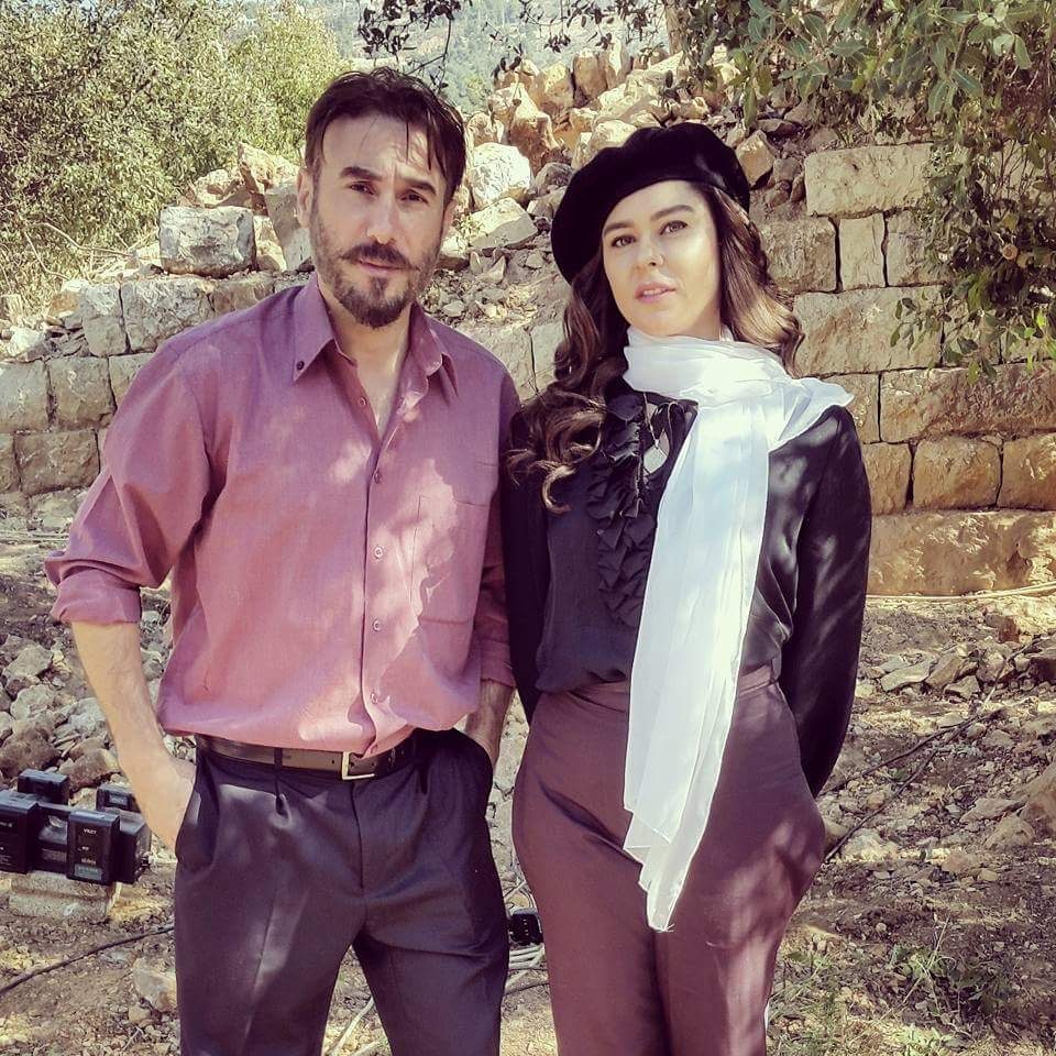 الممثلان كارول الحاج وباسم مغنية من مسلسل