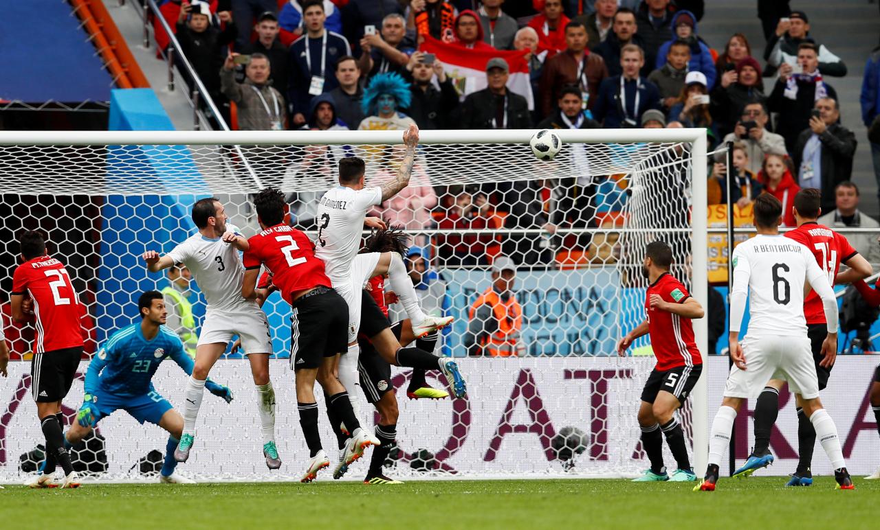 من مباراة الأوروغواي ضدّ المنتخب المصري