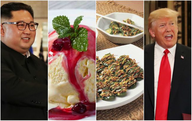 القريدس والخيار المحشو والآيس كريم والهينيسي.. إليك ما تناوله كيم وترمب قطعةً قطعةً مع الصور والفيديو