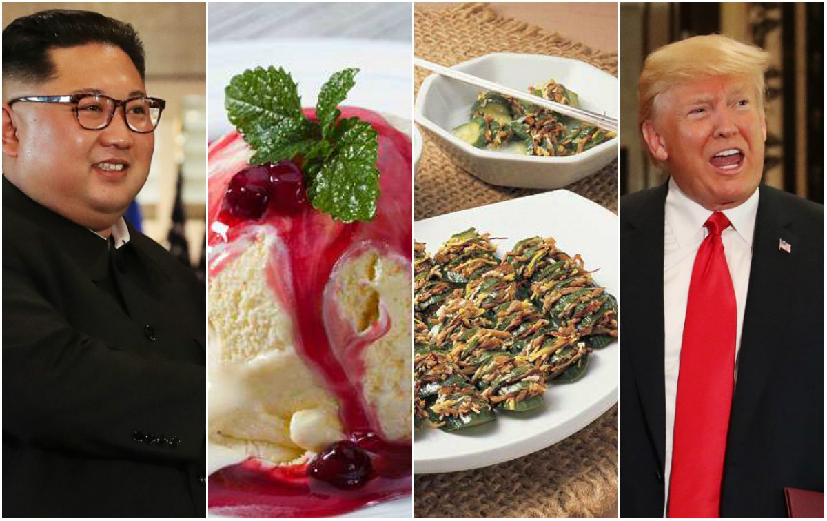 القريدس والخيار المحشو والآيس كريم والهينيسي.. إليك ما تناوله كيم وترمب قطعةً قطعةً مع الصور والفيديو