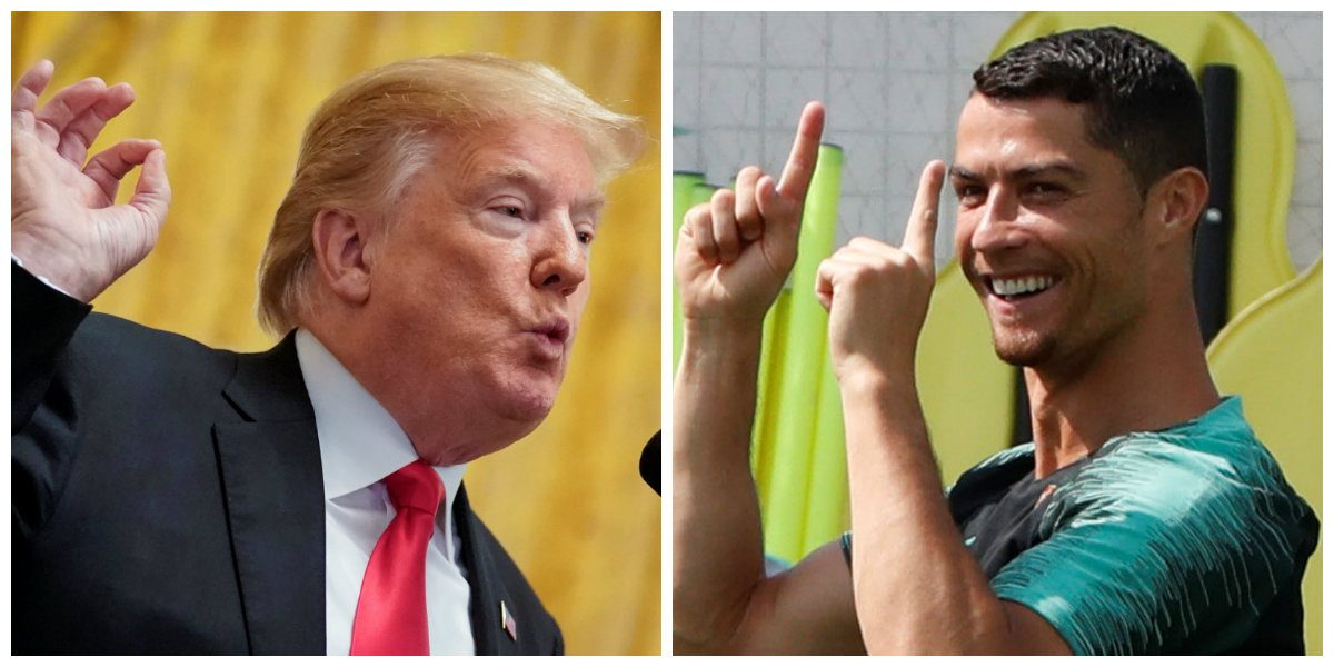 ترمب أراد أن يشيد بكريستيانو رونالدو كأفضل لاعب لكنه أخطأ في اسمه