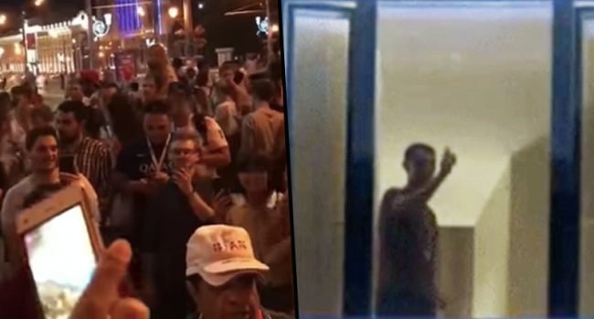 ماذا فعل كريستيانو رونالدو عندما حاول مشجو إيران منعه من النوم؟ (فيديو)