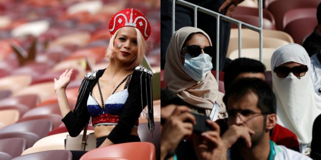 من المدرجات: حسناوات روسيا يخطفن الأنظار.. وسعوديات يحتفلن رغم الهزيمة