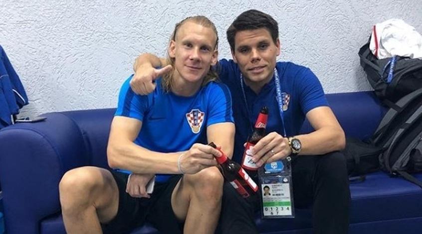 المدرب المساعد لمنتخب كرواتيا أوغنين فوكوجيفيتش ومدافع الفريق دوماجوف فيدا