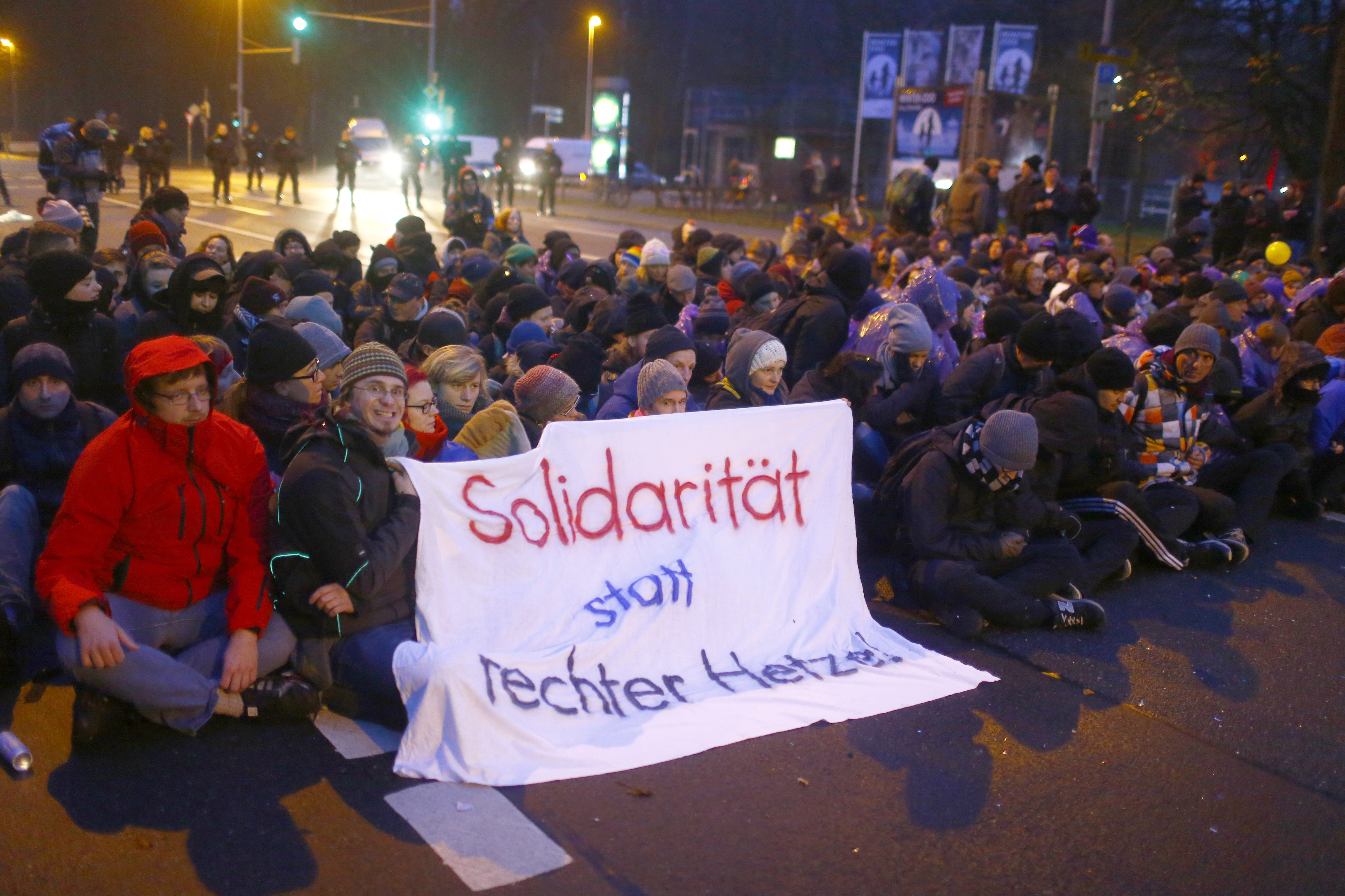 مظاهرة مؤيدة لاستقبال اللاجئين