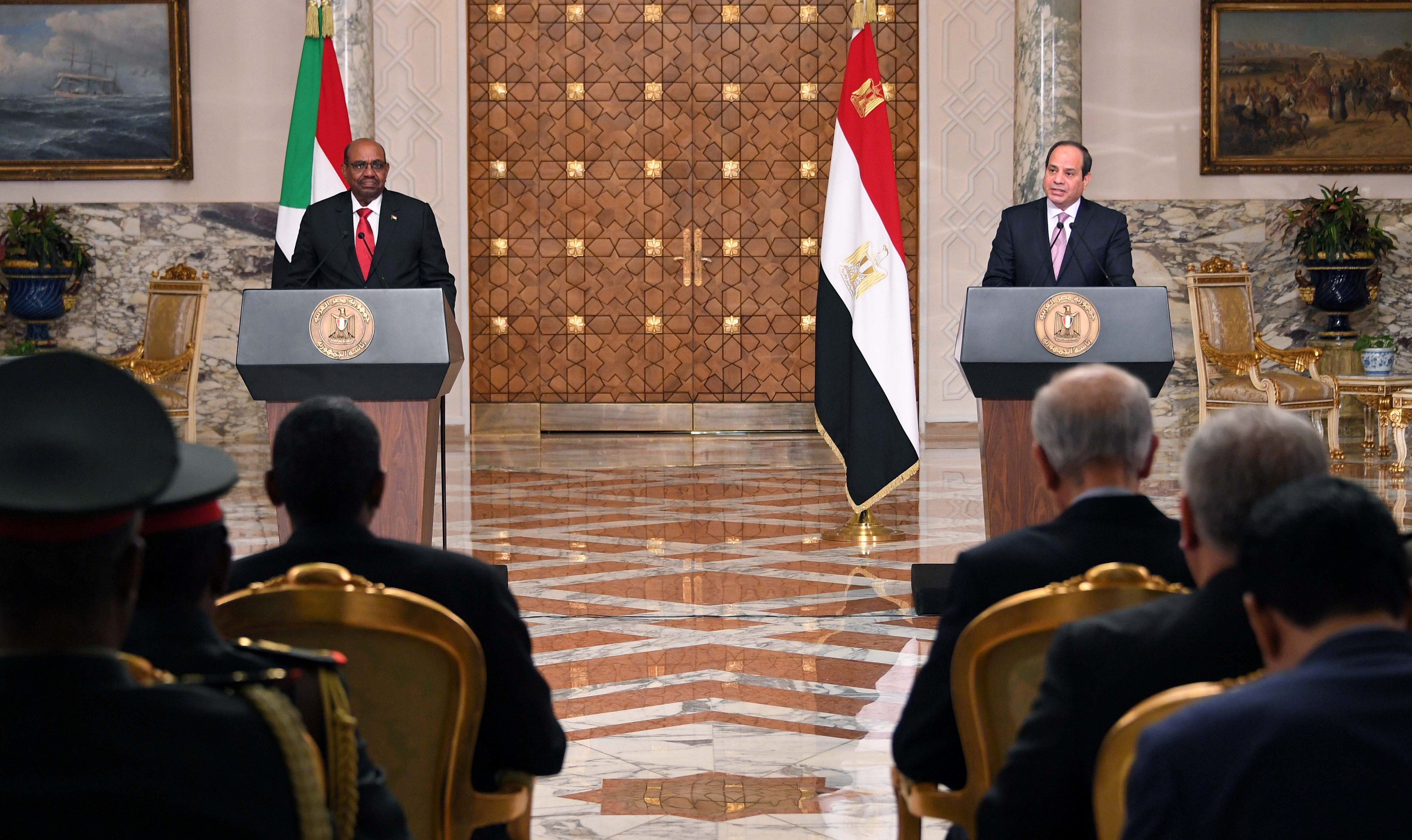 المؤتمر الصحفي للرئيسين المصري والسوداني.
