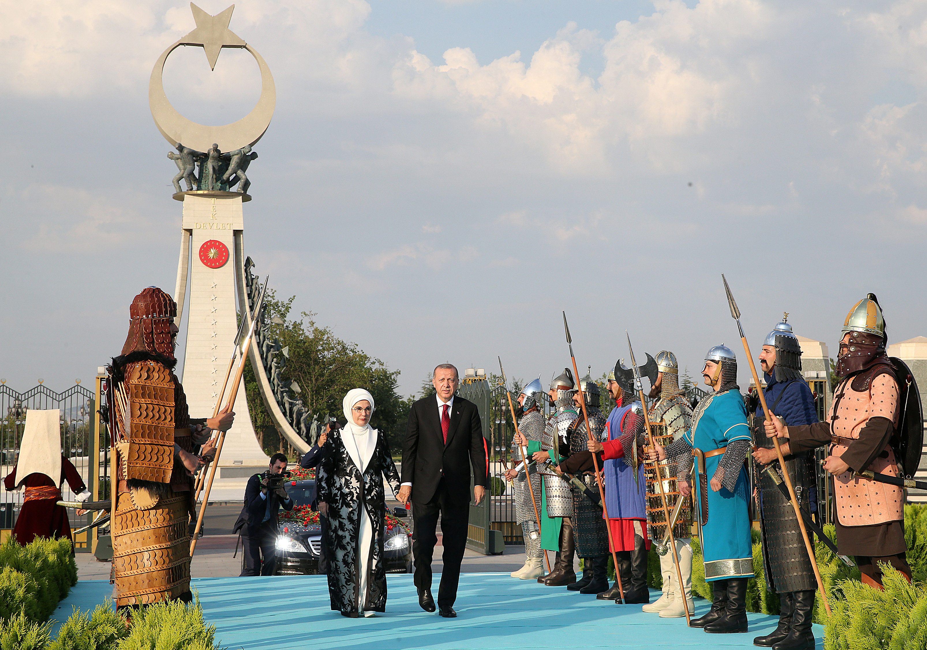 أردوغان وزوجته خلال حفل تنصيبه