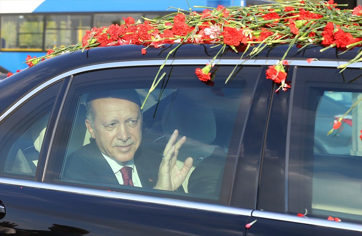 أردوغان خلال وصوله إلى حفل التنصيب