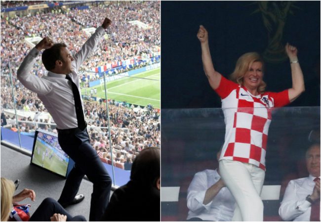 في هذه اللحظات تخلَّيَا عن الدبلوماسية والبروتوكول ونسِيَا أنهما رئيسان.. شاهد ما فعله ماكرون ونظيرته الكرواتية خلال تشجيع منتخبيهما