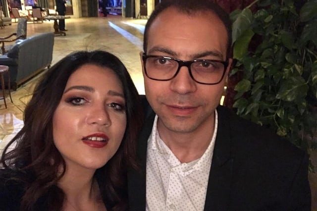 محمد لطفي وزوجته أمل فتحي