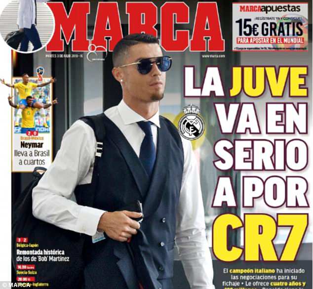 غلاف صحيفة La Marca الإسبانية حول انتقال رونالدو إلى يوفنتوس