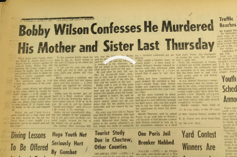 إحدى الصحف التي نشرت تفاصيل الحادثة في العام 1963، وذكرت أن ويلسون سحق جمجمة شقيقته عندما ركضت باتجاهه، بعدما قتل والدتهما