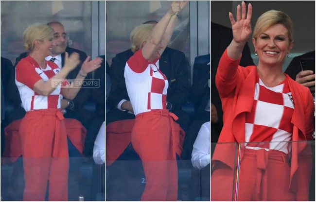 عندما خرجت رئيسة كرواتيا عن البروتوكول و”رقصت” أمام رئيس الفيفا ورجل روسيا الثاني وفي غرفة ملابس منتخبها(فيديو)