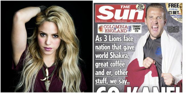 صحيفة The Sun البريطانية تسخر من مباراة إنكلترا وكولومبيا بـ”شاكيرا”.. وأول المدافعين: وكيل أعمال محمد صلاح!