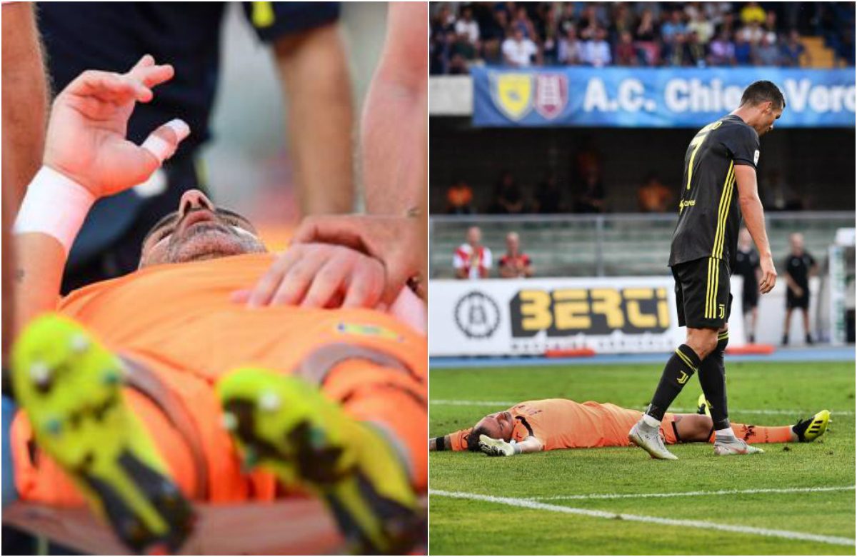 في أول مباراة له مع “يوفنتوس”.. شاهد رونالدو يكسر أنف حارس المرمى ويدخله في غيبوبة