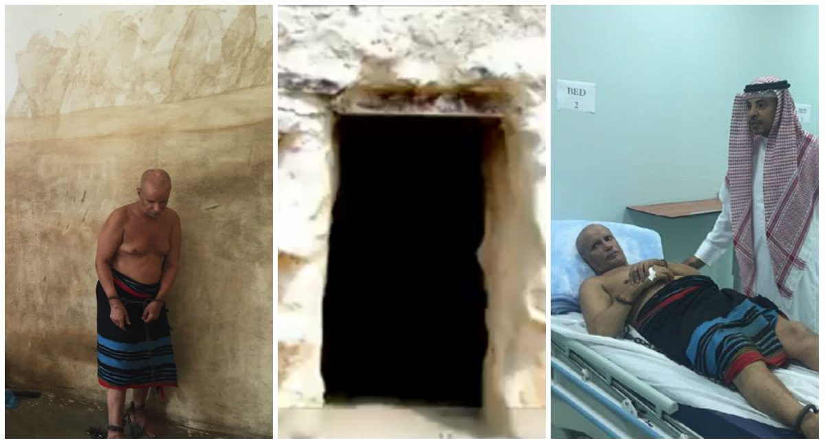 كبَّلوه وحبسوه في كهف منذ 35 عاماً بسبب مرض نفسي.. فيديو صادم لرجل سعودي وسط السلاسل والأصفاد