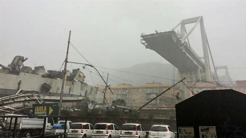 جسر يحمل سيارات سقط فوق السكة الحديد.. عشرات القتلى والمصابين في إيطاليا، والسلطات تعتبره «مأساة فادحة»