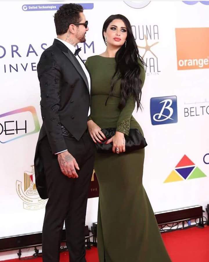 أول ظهور لأحمد الفيشاوي وزوجته ندى بعد شائعات انفصالهما