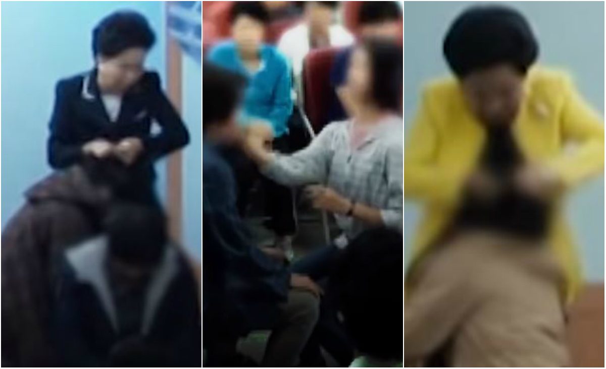 فيديو صادم يُظهِر قسيسةً تسحب أتباع طائفتها من شعرهم وتصفعهم بقوة.. أمرت مراهقة بضرب أمها 25 مرّة على وجهها