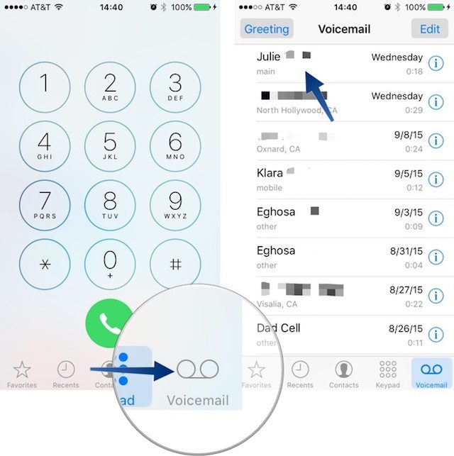  ميزة البريد الصوتي على آيفون
