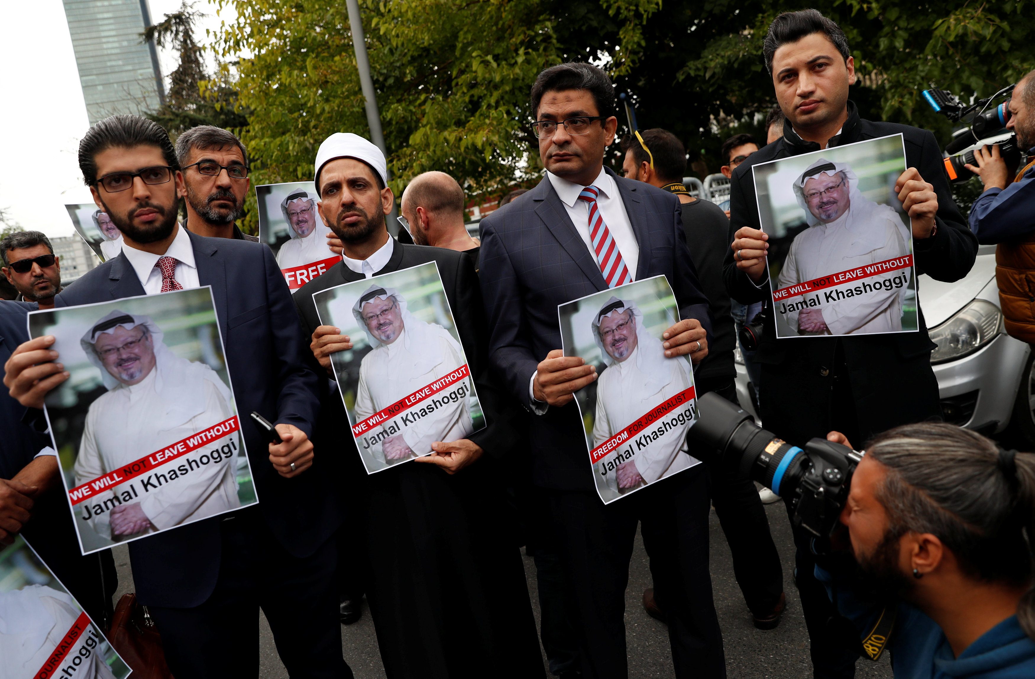 تظاهرات للمعارضين العرب رفضا لماحدث لخاشقجي/REUTERS