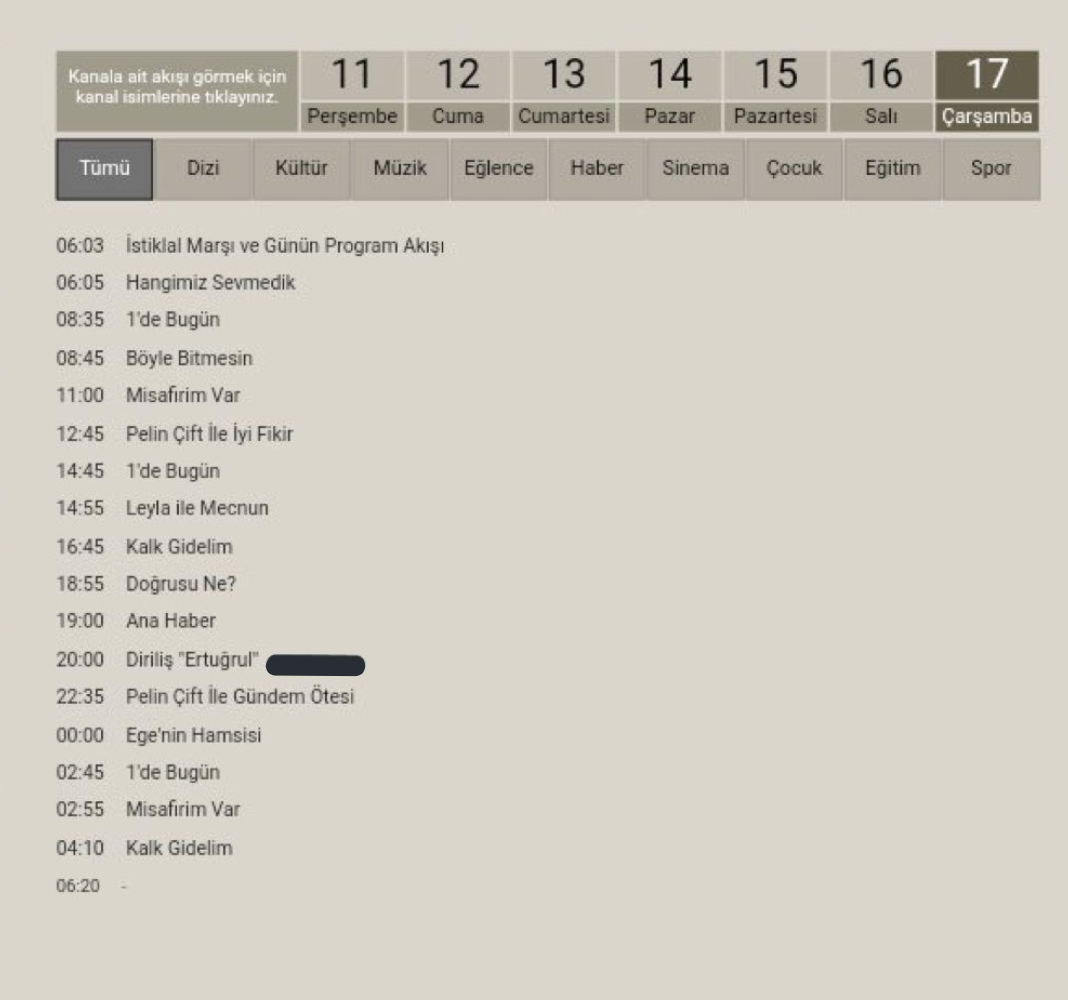 جدول بث TRT1 يوضح موعد يث قيامة أرطغرل