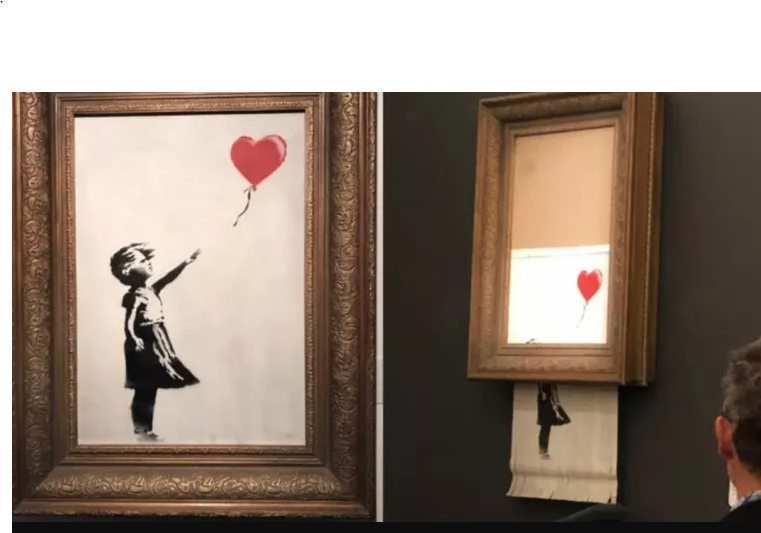 بانكسي يكشف سرّ تمزق لوحة "فتاة البالون"