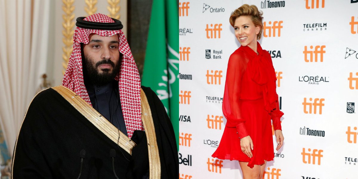 Reuters/ الممثلة سكارليت جوهانسون و محمد بن سلمان