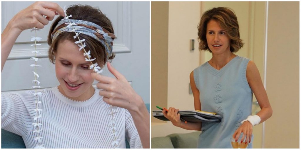 صورة صادمة لأسماء الأسد في احتفالات رأس السنة بإحدى الكنائس.. جسدها هزيل إلى درجة أنها أشبه بالهيكل العظمي