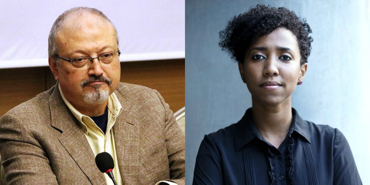 الصحفية هناء الخمري والصحفي جمال خاشقجي