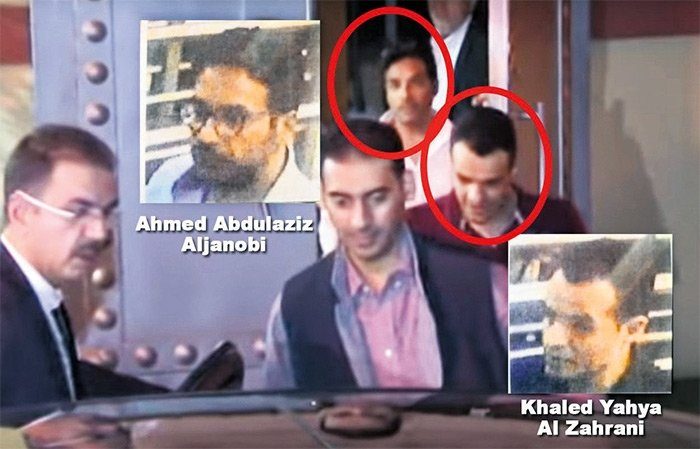 صورة للوفد السعودي الذي وصل لطمس أدلة قتل خاشقجي/ صحيفة صباح التركية