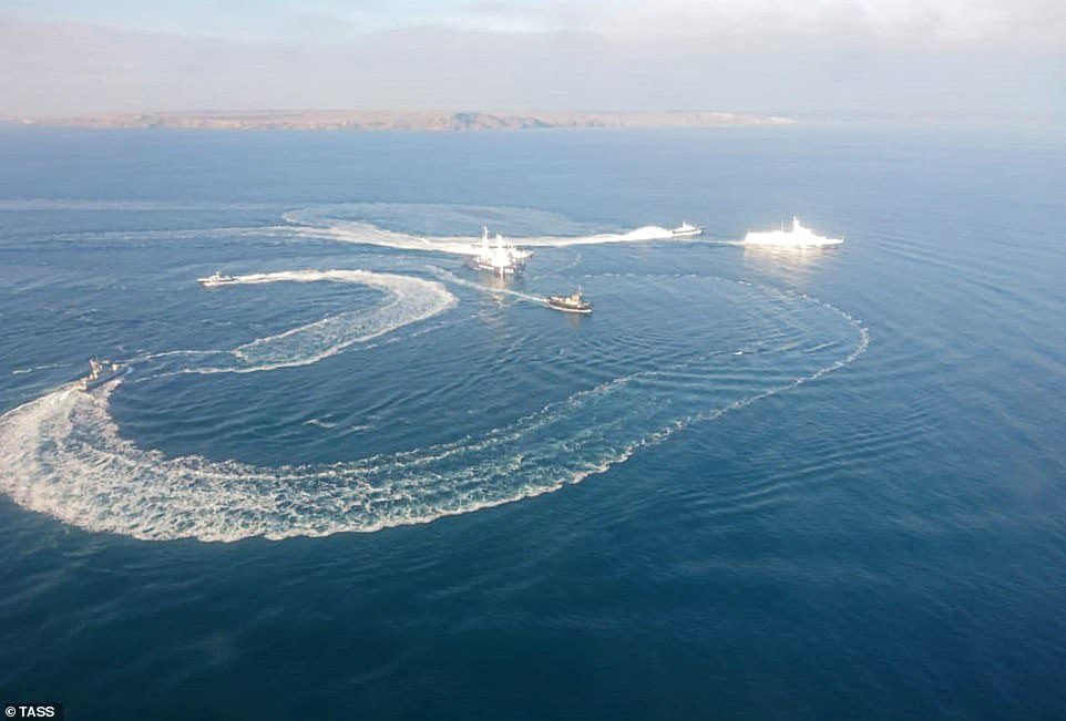 مكان وقوع الحادث بين سفن أوكرانية وروسية