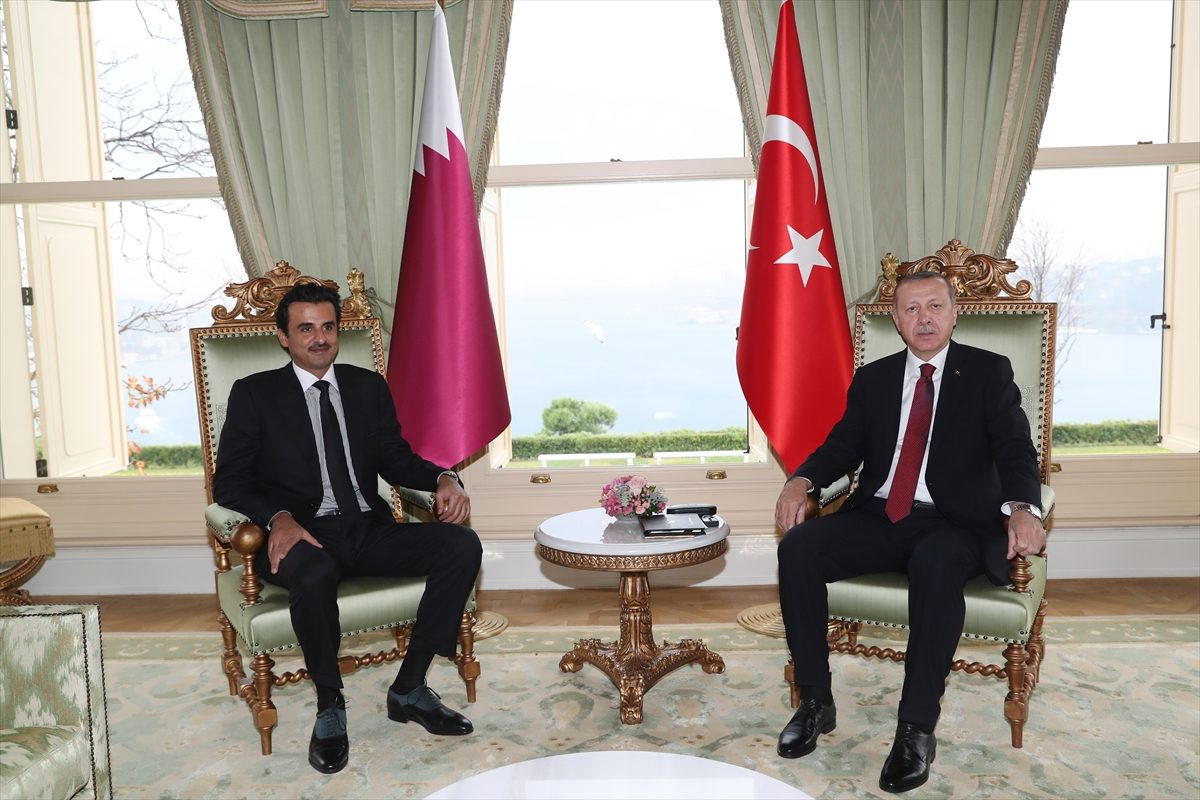 رجب طيب أردوغان وأمير قطر تميم بن حمد آل ثاني/ الأناضول