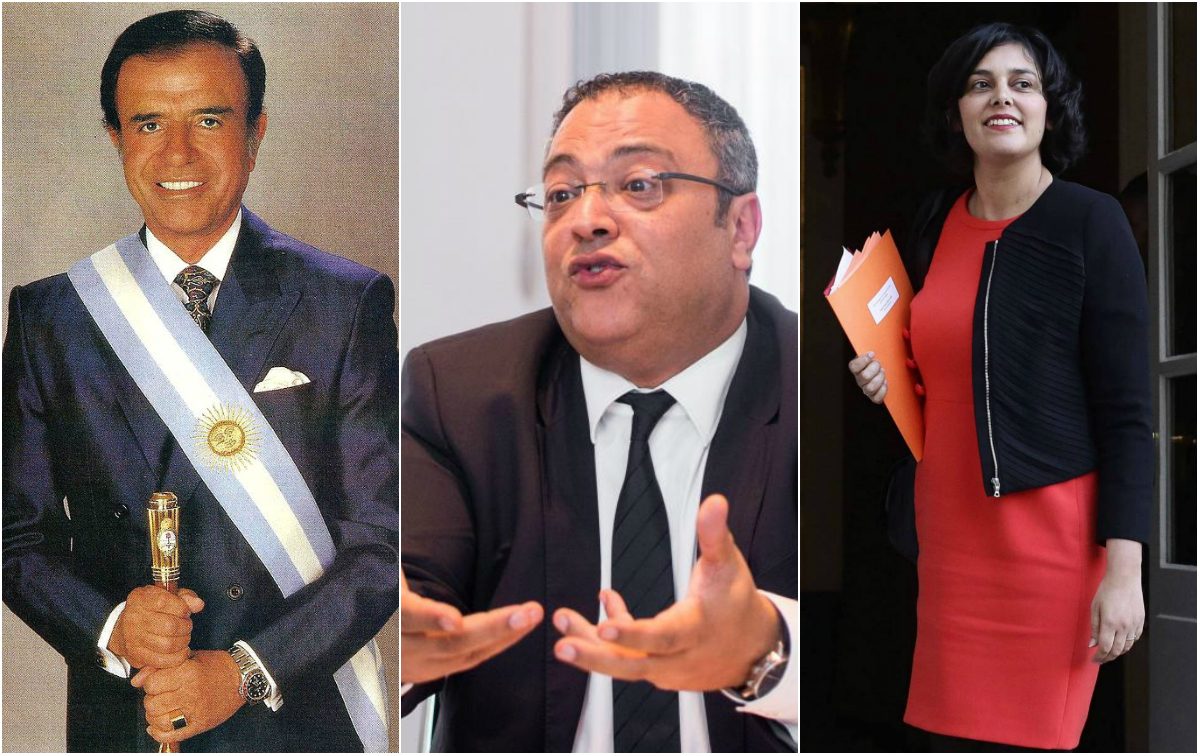 وزيرة العمل الفرنسية مريم الخومري ووزير العمل البلجيكي رشيد مضران والرئيس الأرجنتيني كارلوس منعم