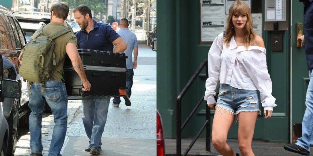 تايلور سويفت تختبئ داخل صندوق للهروب من عدسات الكاميرا