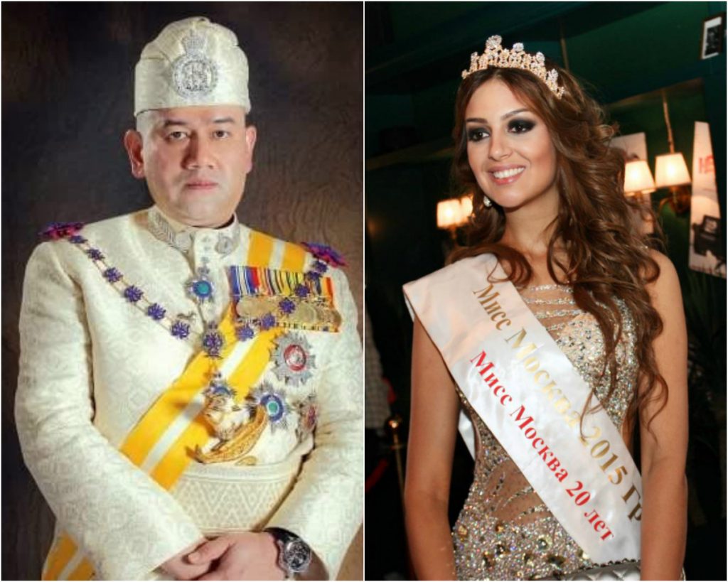 ملك ماليزيا محمد الخامس وملكة جمال روسيا أوسكانا