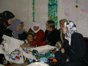 السيدة الألمانية في إحدى قرى سوريا