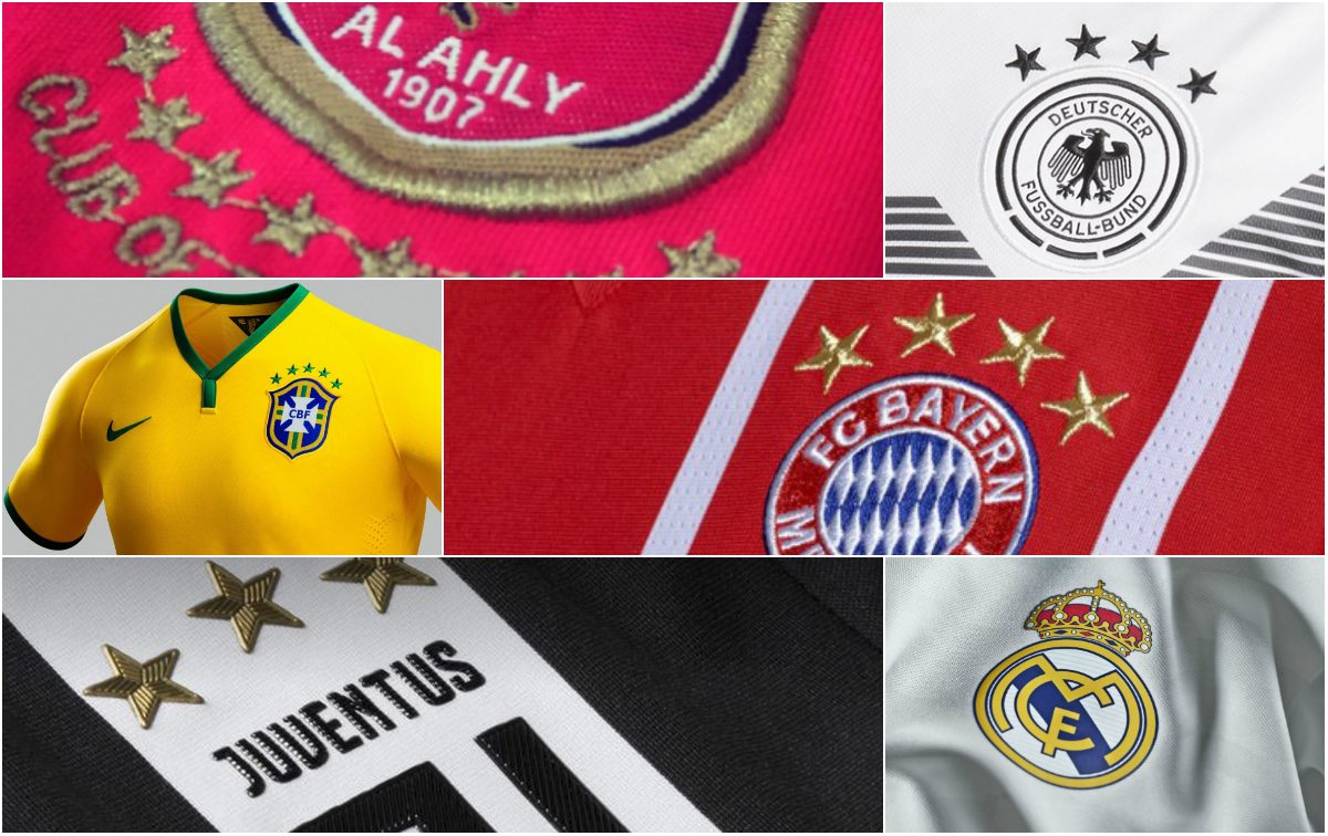 النجوم على قمصان لاعبي كرة القدم تعني أشياء كثيرة ومختلفة