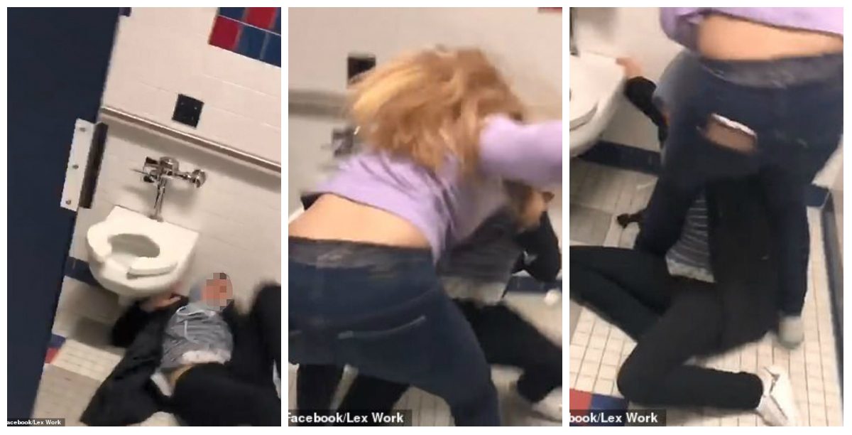 فيديو مؤسف.. تلميذة محجبة وصلت من سوريا لاجئة تتعرض للضرب داخل حمام مدرسة في أميركا