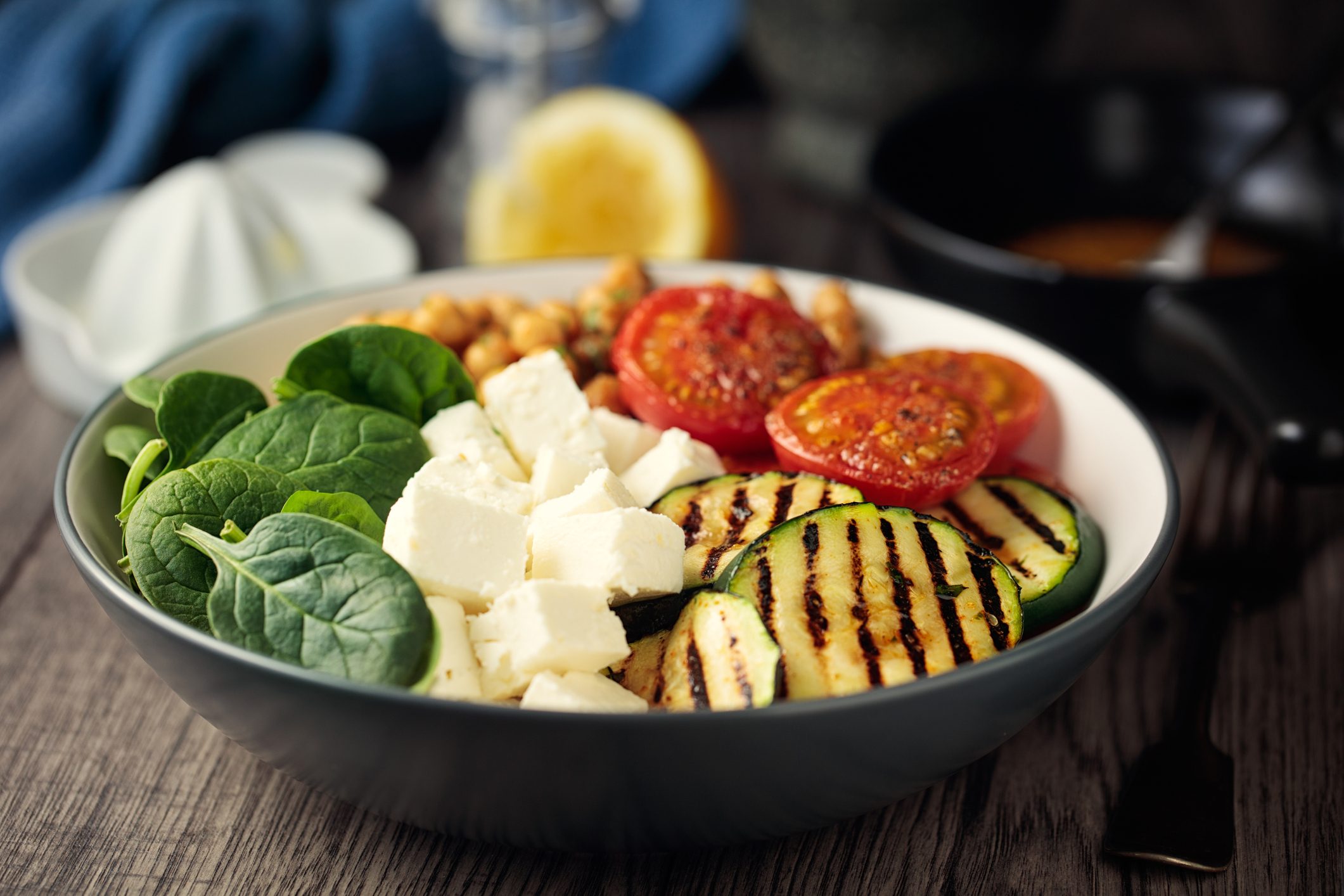 الكوسة المشوية مع الليمون