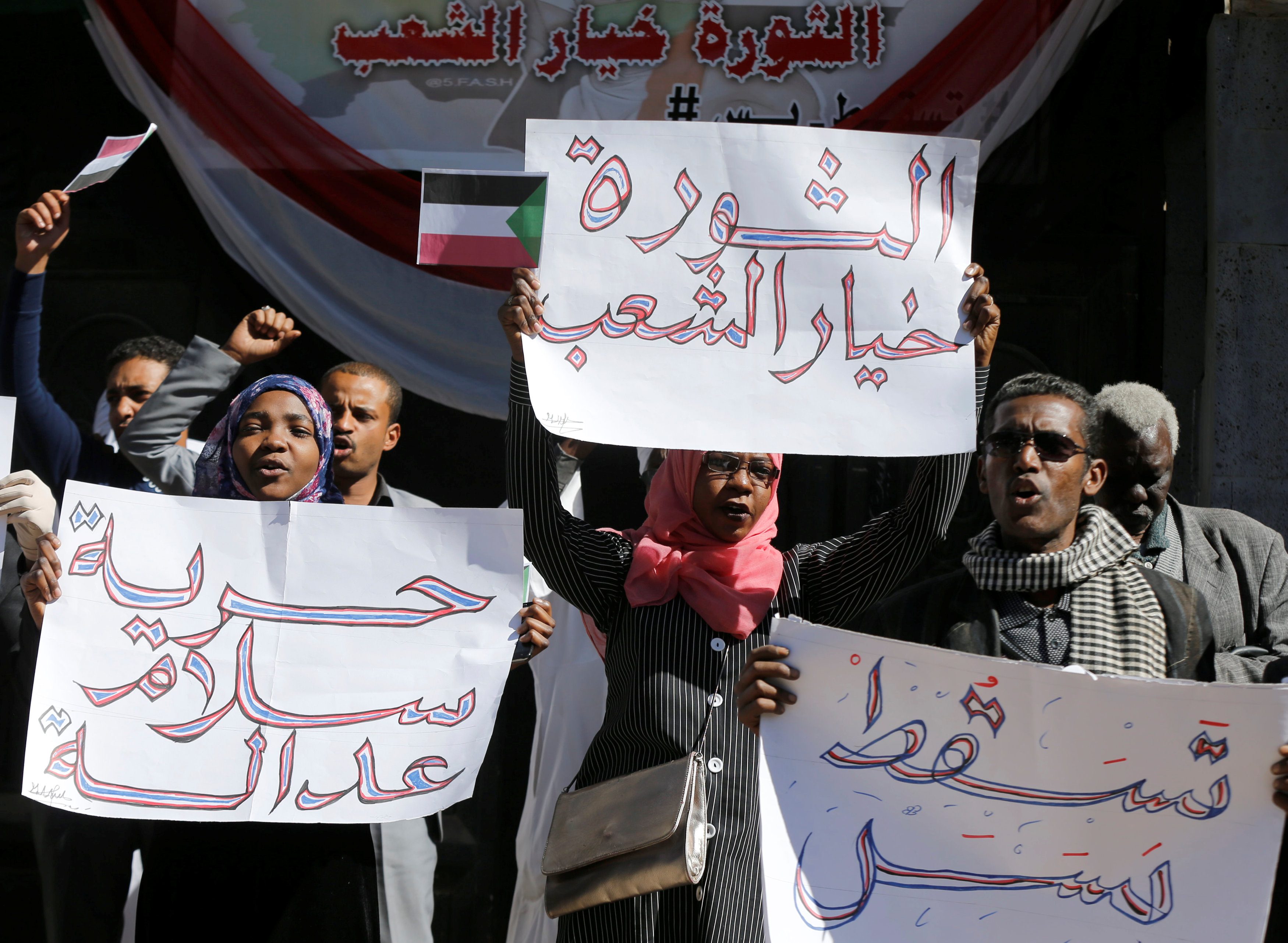 تجمع المهنيين السودانيين يقود المظاهرات/ رويترز