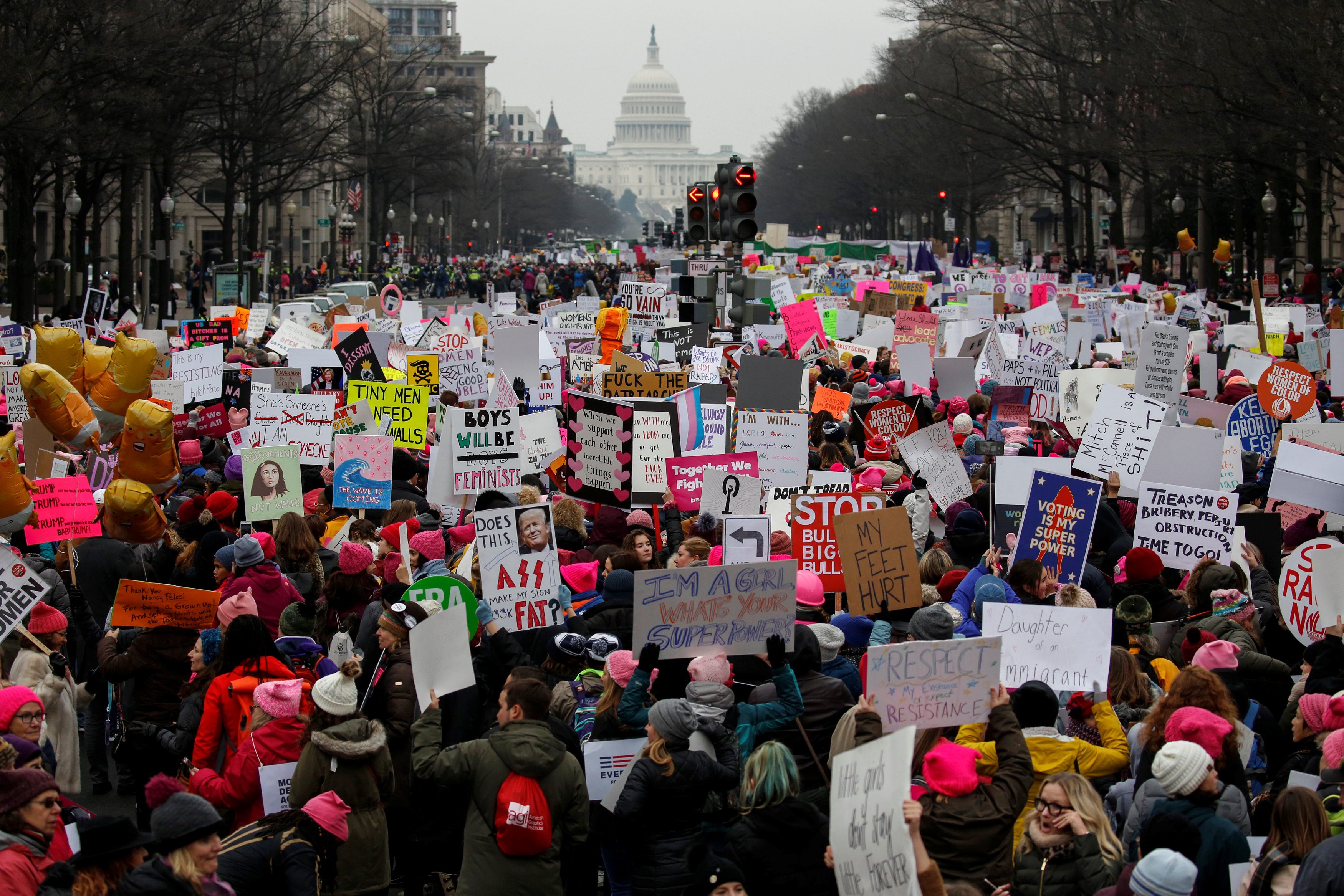 مسيرة النساء في مئات المدن الأمريكية للعام الثالث على التوالي