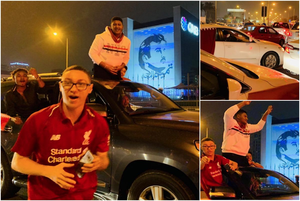 مئات القطريين في شوارع الدوحة