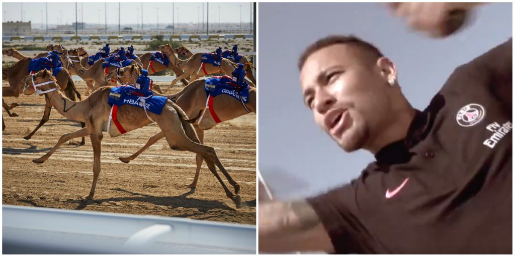 نيمار يشارك في سباق الهجن في قطر