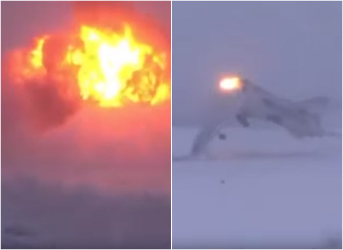 انفجار قاذفة قنابل روسية