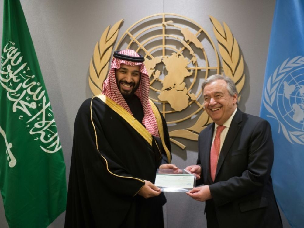 ولي العهد السعودي والأمين العام للأمم المتحدة غوتيريش/ رويترز
