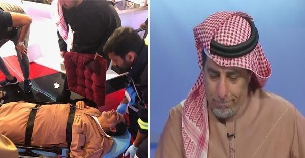 إغماء المحلل الرياضي الإماراتي عبدالرحمن محمد على الهواء